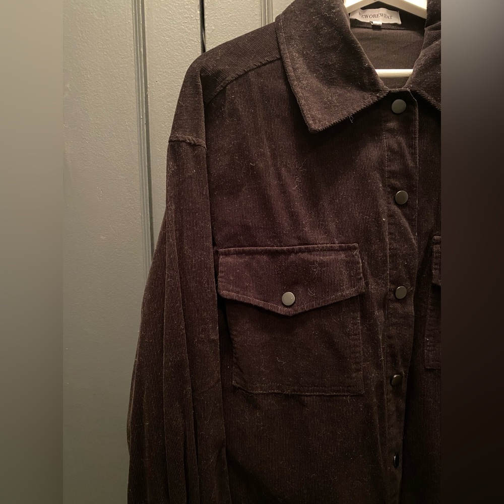 WeWoreWhat - NWOT - Black Corduroy Shacket - Size XS/S - Picture 6 of 12